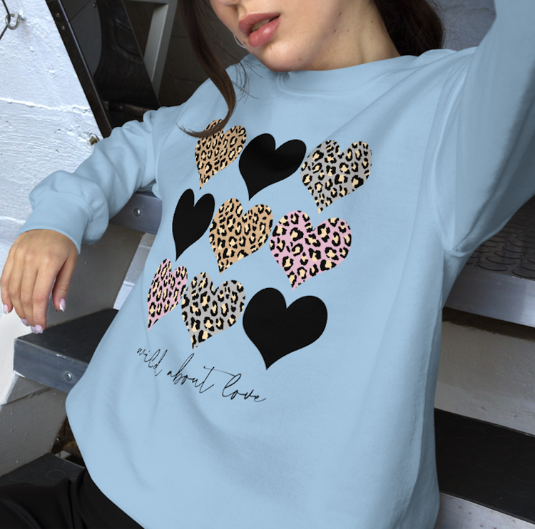 Leopard Print 'Wild About Love' Sweatshirt