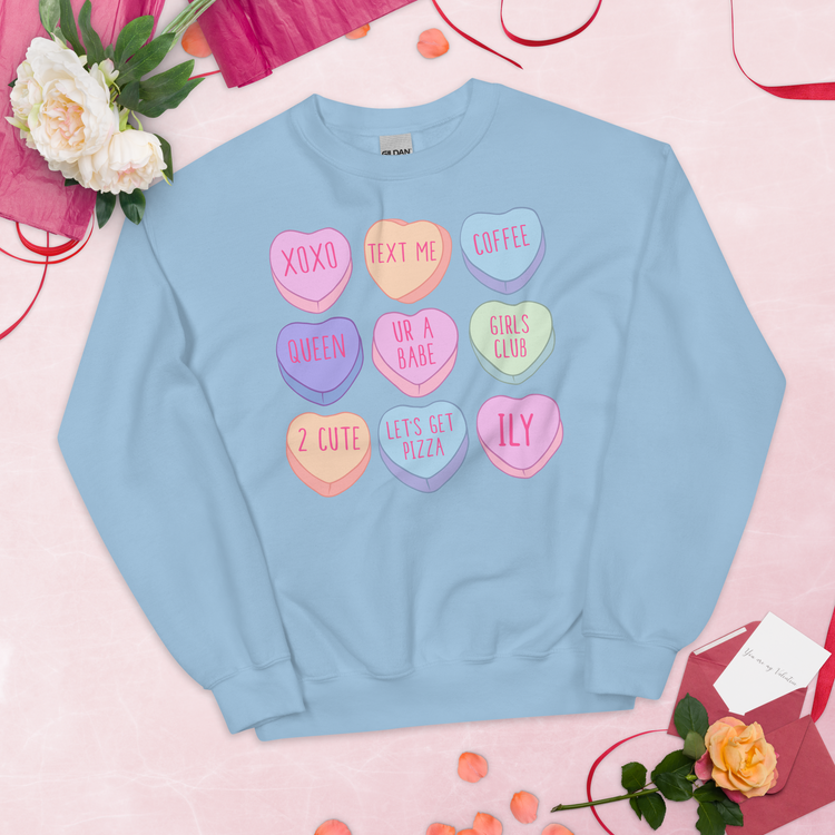 Candy Hearts Crewneck Sweatshirt