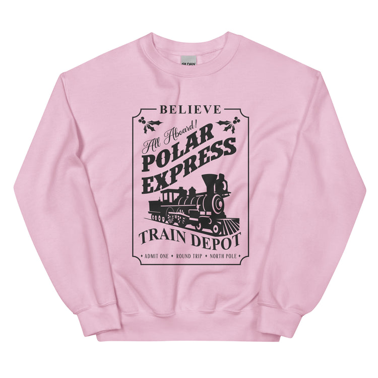 'Polar Express Train Depot' Crewneck Sweatshirt