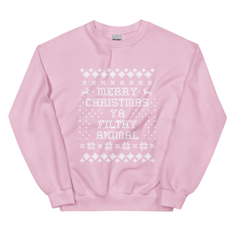 'Merry Christmas Ya Filthy Animal' Crewneck Sweatshirt