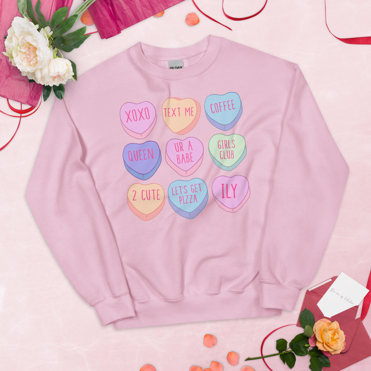 Candy Hearts Crewneck Sweatshirt