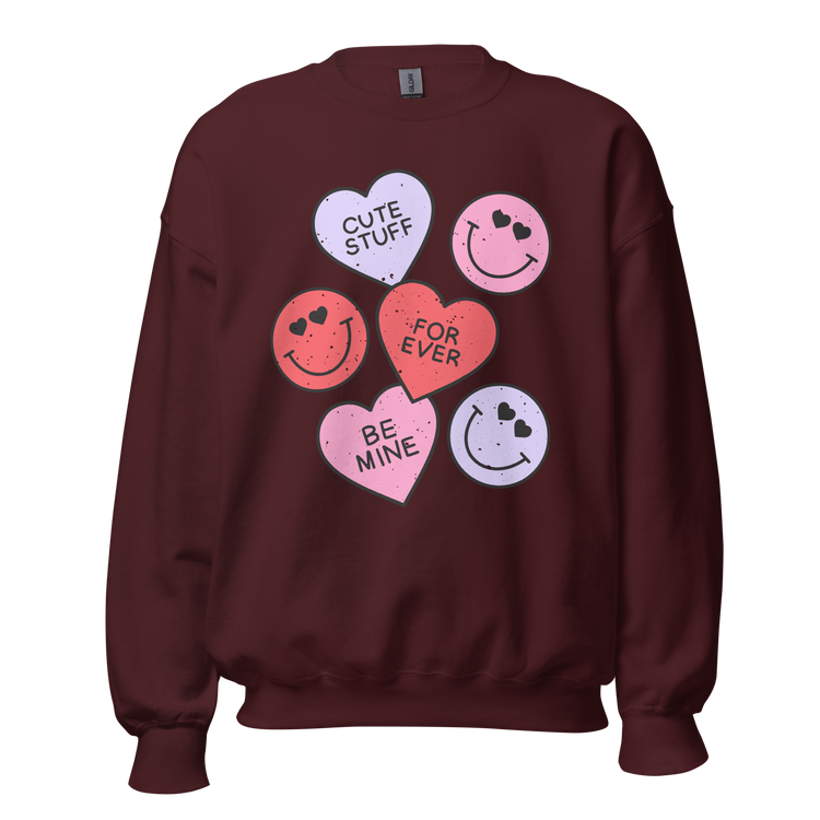 Smiley Hearts Crewneck Sweatshirt
