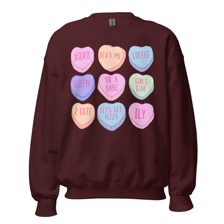 Candy Hearts Crewneck Sweatshirt