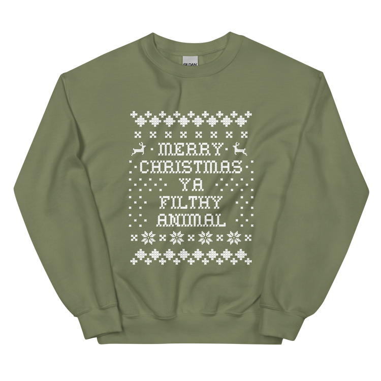'Merry Christmas Ya Filthy Animal' Crewneck Sweatshirt