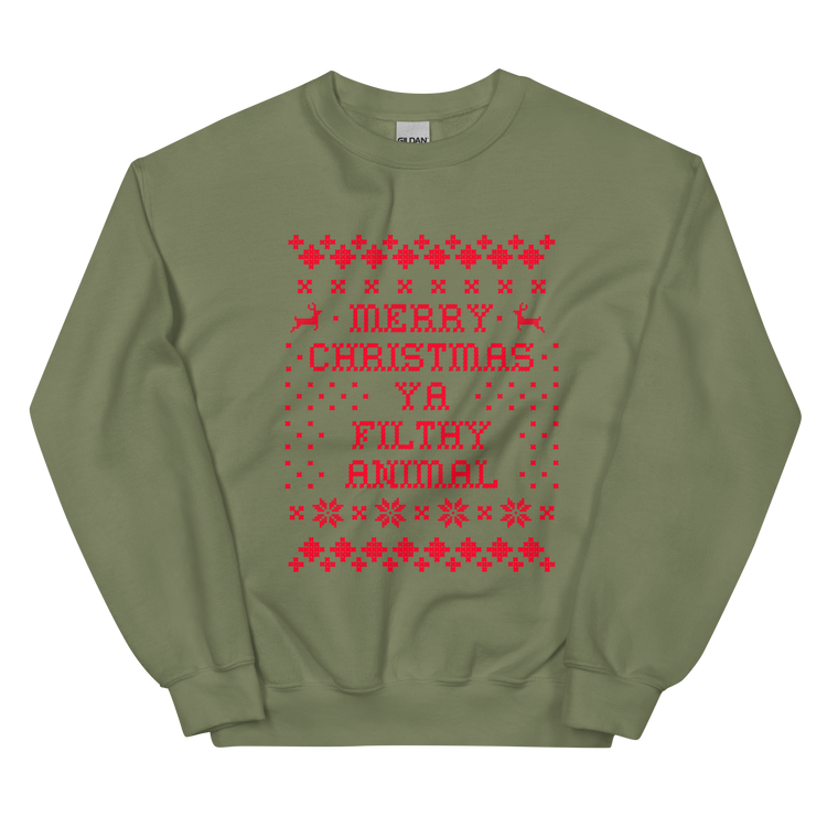 'Merry Christmas Ya Filthy Animal' Crewneck Sweatshirt