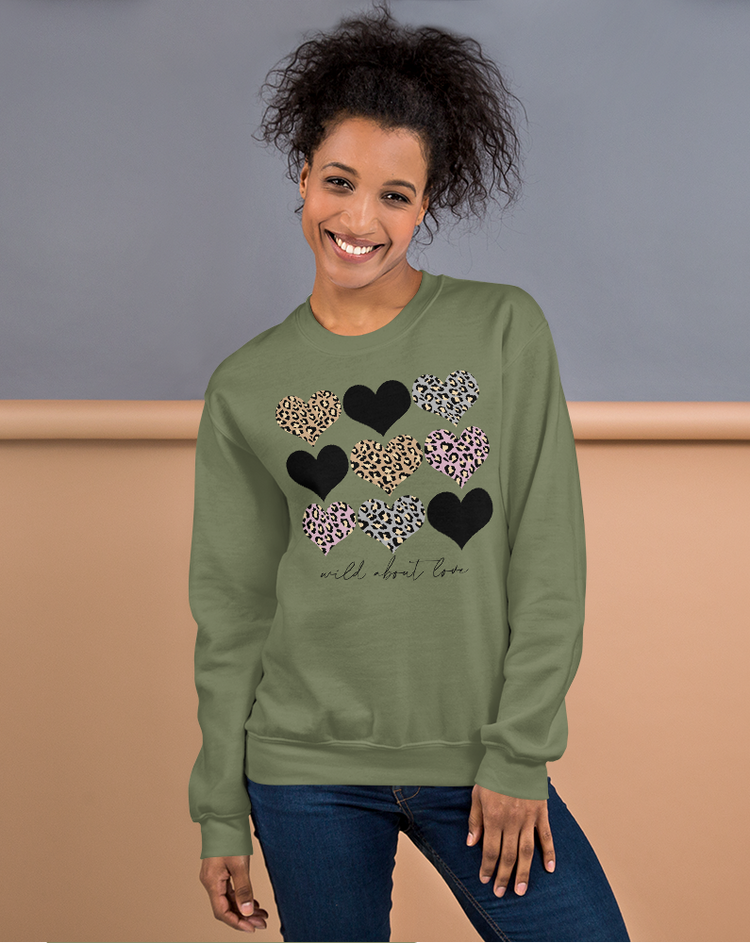 Leopard Print 'Wild About Love' Sweatshirt