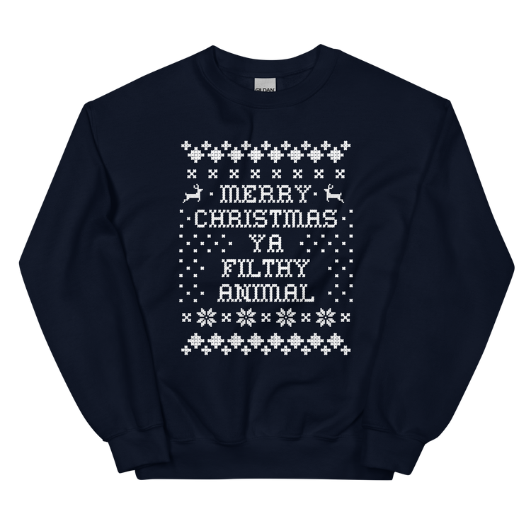 'Merry Christmas Ya Filthy Animal' Crewneck Sweatshirt