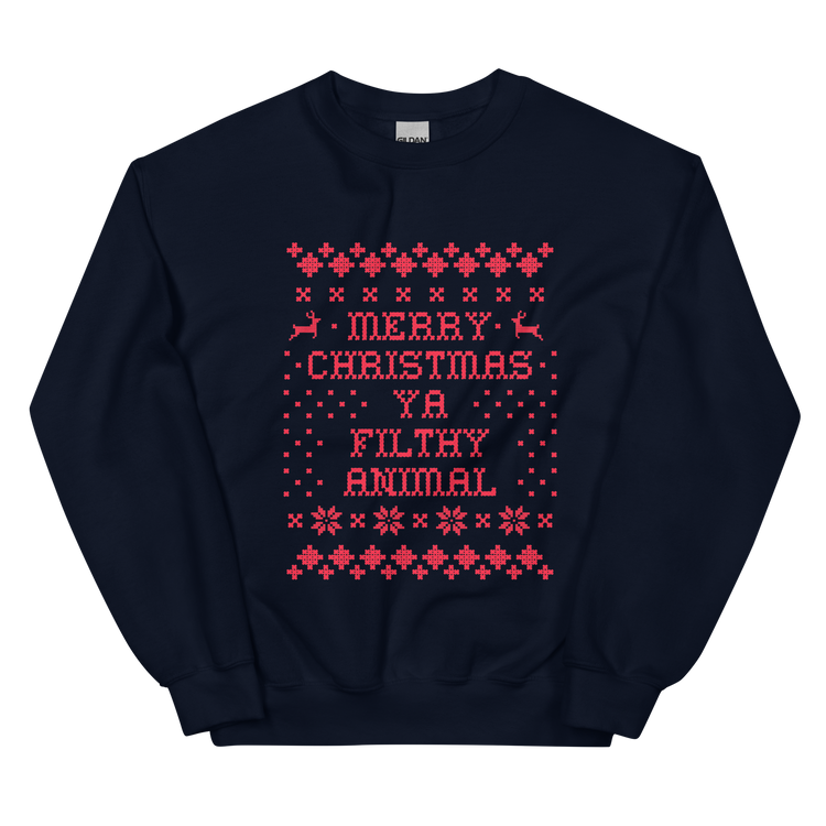 'Merry Christmas Ya Filthy Animal' Crewneck Sweatshirt