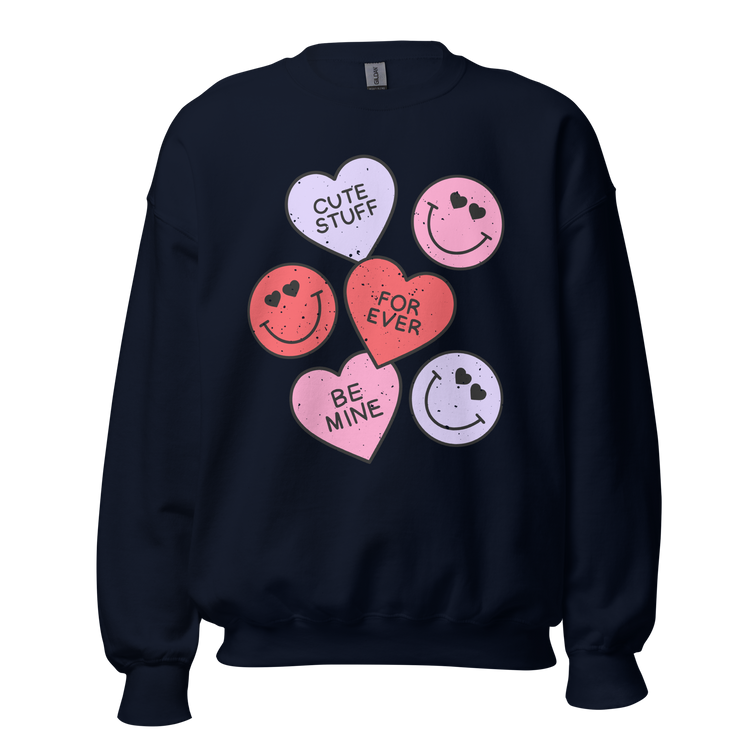 Smiley Hearts Crewneck Sweatshirt