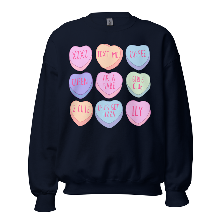 Candy Hearts Crewneck Sweatshirt