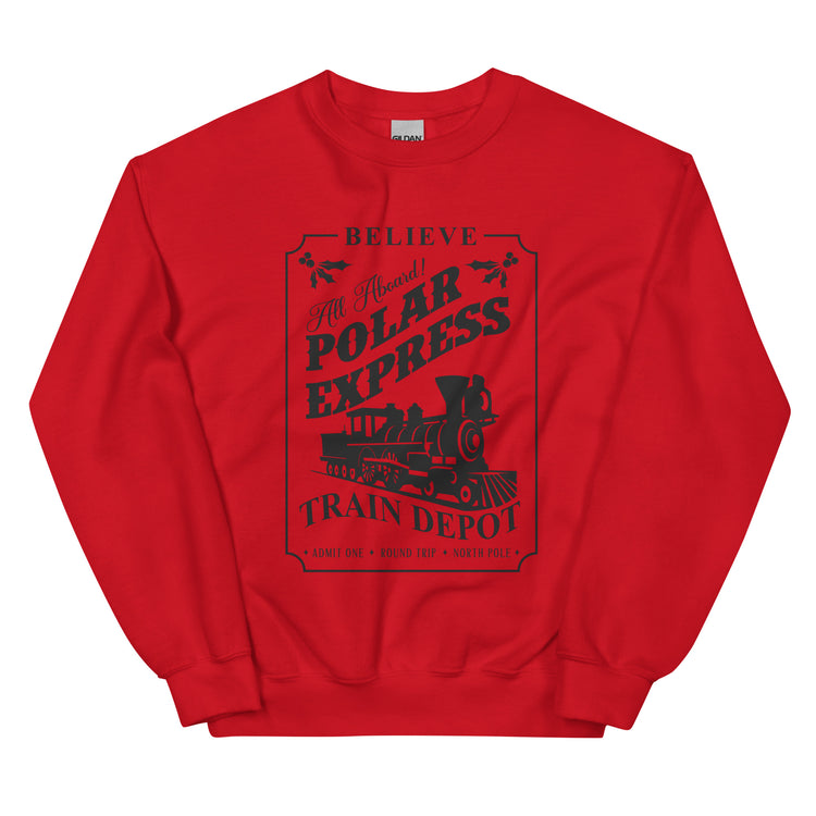 'Polar Express Train Depot' Crewneck Sweatshirt