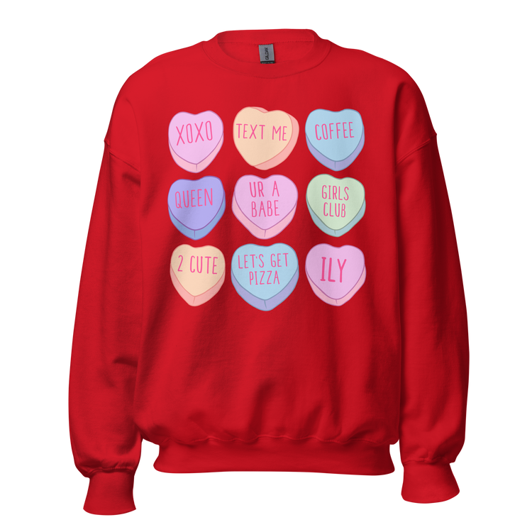 Candy Hearts Crewneck Sweatshirt