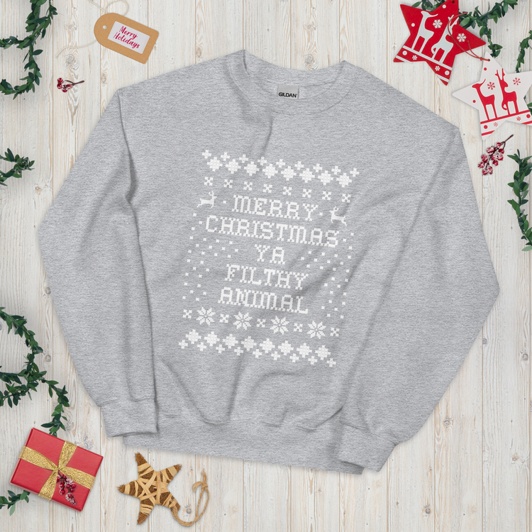 'Merry Christmas Ya Filthy Animal' Crewneck Sweatshirt