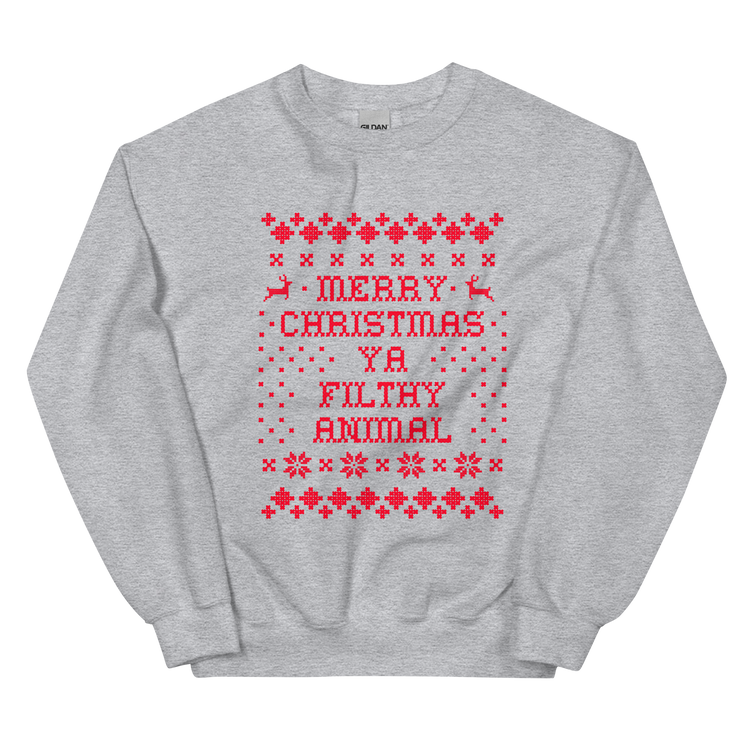 'Merry Christmas Ya Filthy Animal' Crewneck Sweatshirt