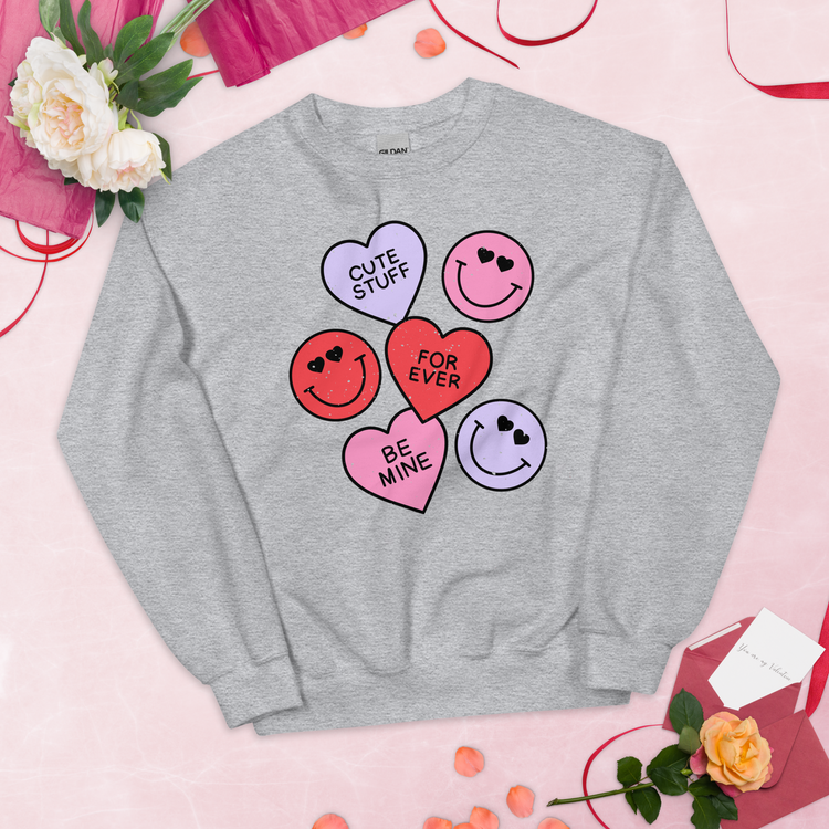 Smiley Hearts Crewneck Sweatshirt