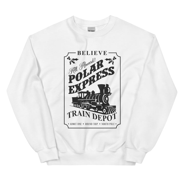 'Polar Express Train Depot' Crewneck Sweatshirt