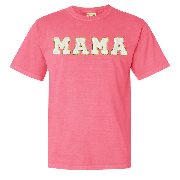 Mama/Mom Letter Patch Comfort Colors T-Shirt