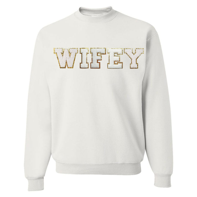 Wifey/Bride Letter Patch Crewneck Sweatshirt