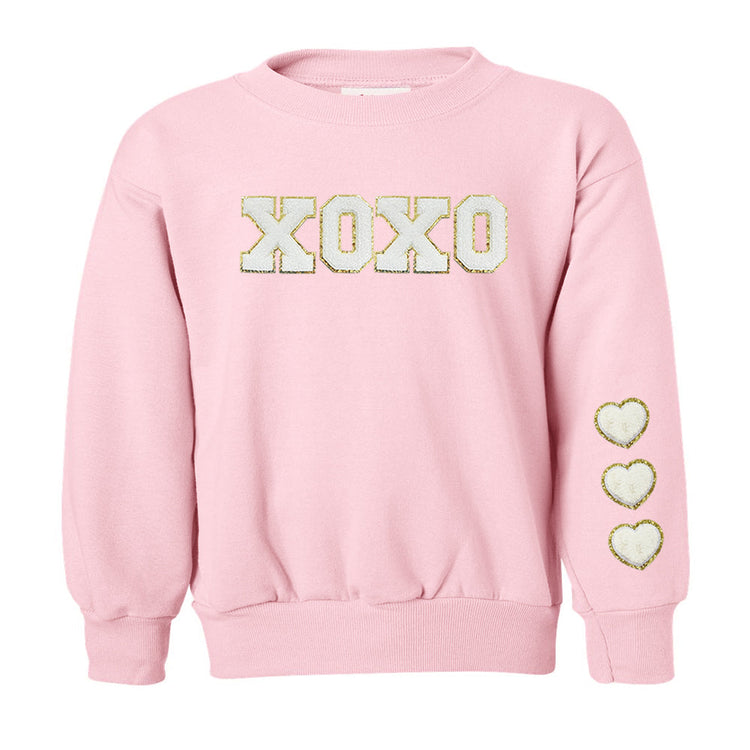 Kids XOXO White Letter Patch Crewneck Sweatshirt