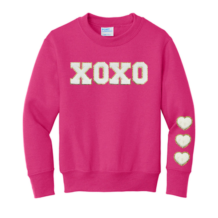 Kids XOXO White Letter Patch Crewneck Sweatshirt