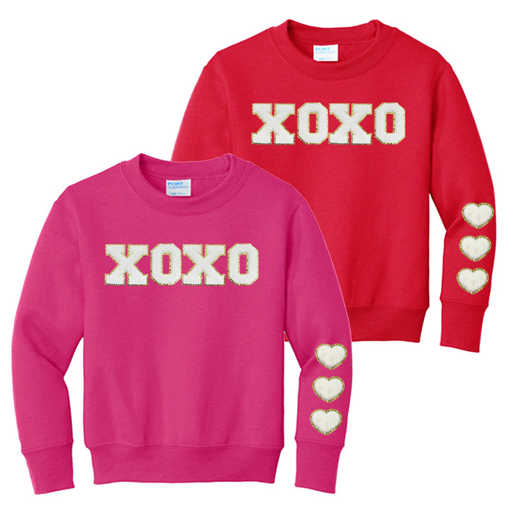 Kids XOXO White Letter Patch Crewneck Sweatshirt