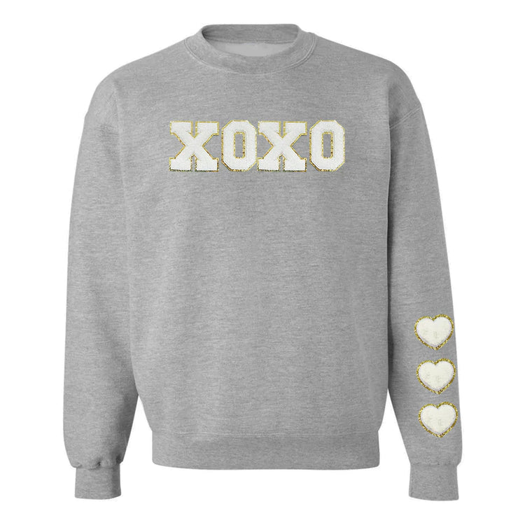 XOXO White Letter Patch Crewneck Sweatshirt