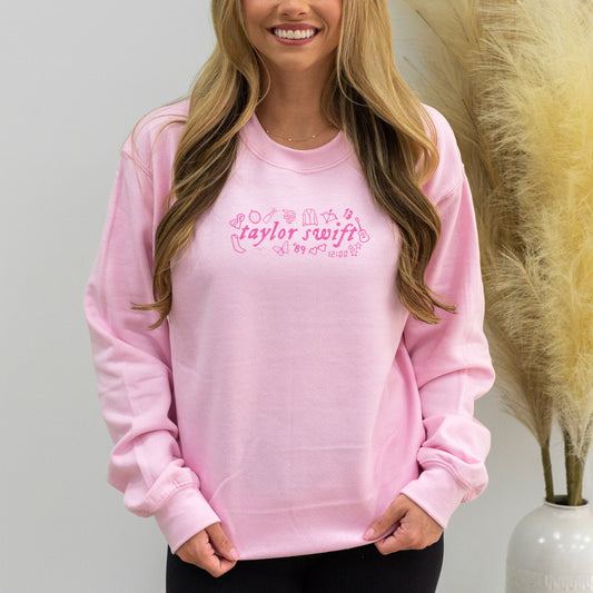 Taylor Swift Embroidered Crewneck Sweatshirt