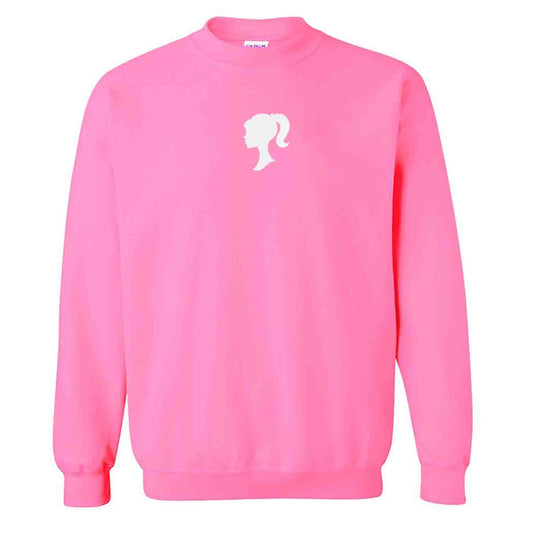 90's Doll Silhouette Embroidered Logo Crewneck Sweatshirt