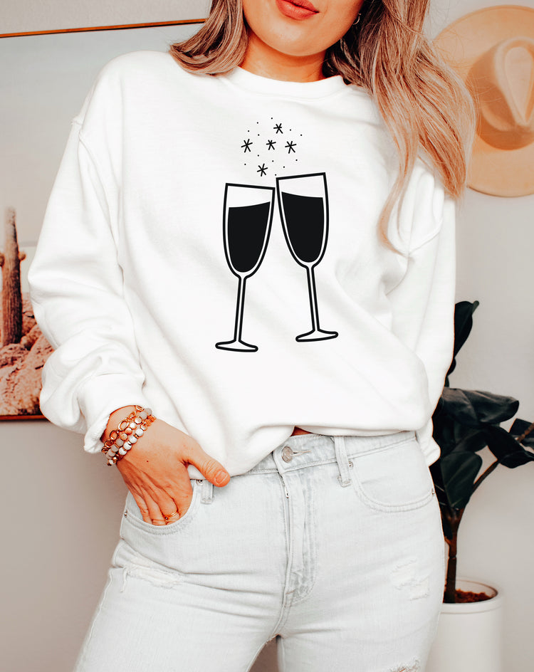 Champagne Glasses Crewneck Sweatshirt