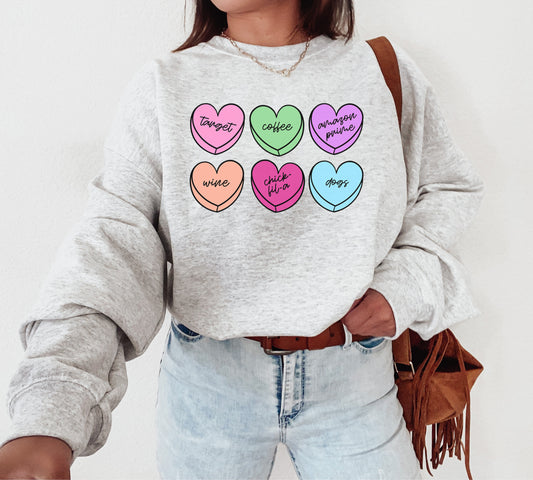 Basic Hearts Crewneck Sweatshirt