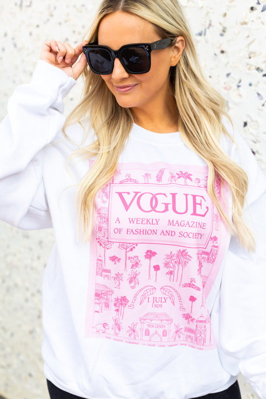 Pink Fashion Magazine Crewneck Sweatshirt