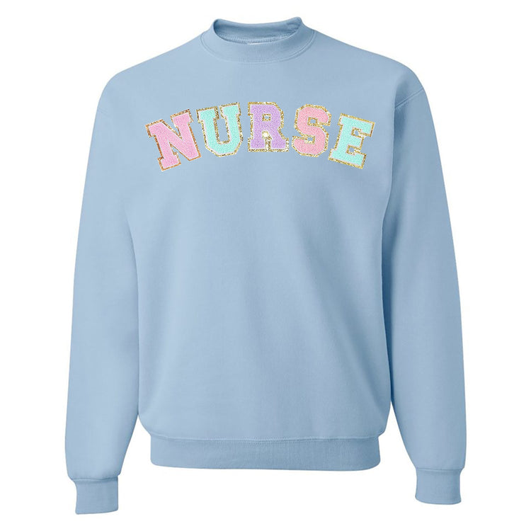 Nurse Colorful Letter Patch Crewneck Sweatshirt