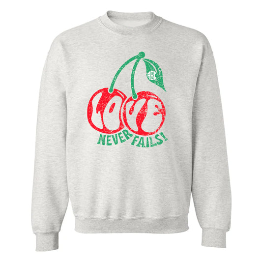 Love Never Fails Cherries Crewneck Sweatshirt