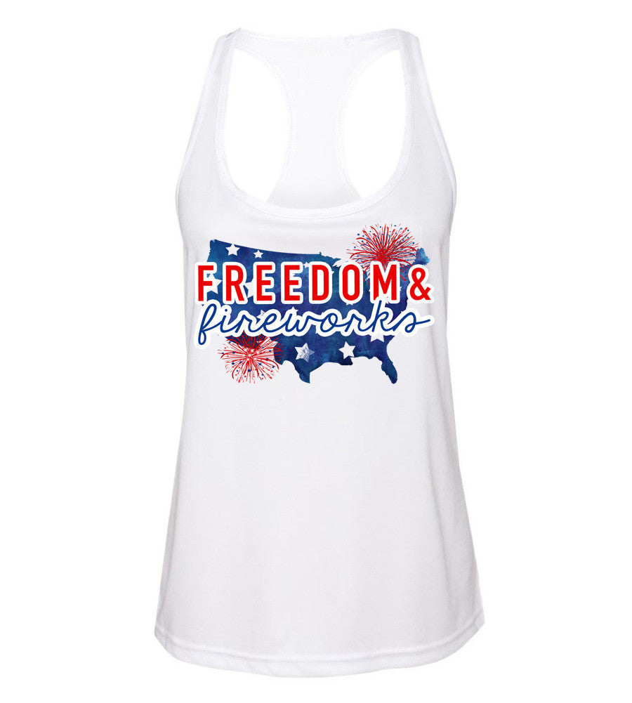 Freedom & Fireworks' Racerback tank