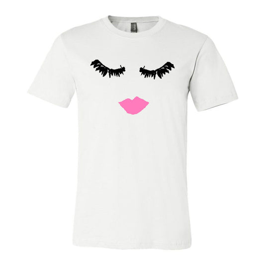mubo Cute Make Up Lipstick and Lashes Tee