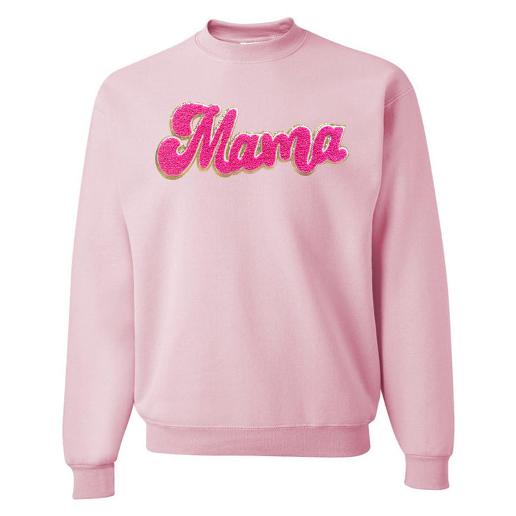 Hot Pink Mama Script Letter Patch Crewneck Sweatshirt