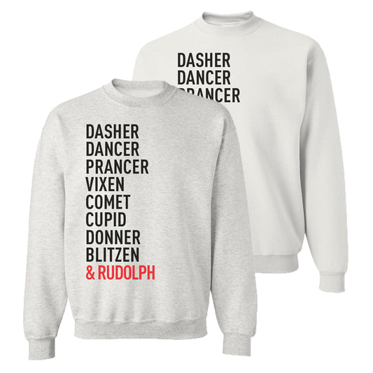 mubo Reindeer Names Rudolph Sweatshirt