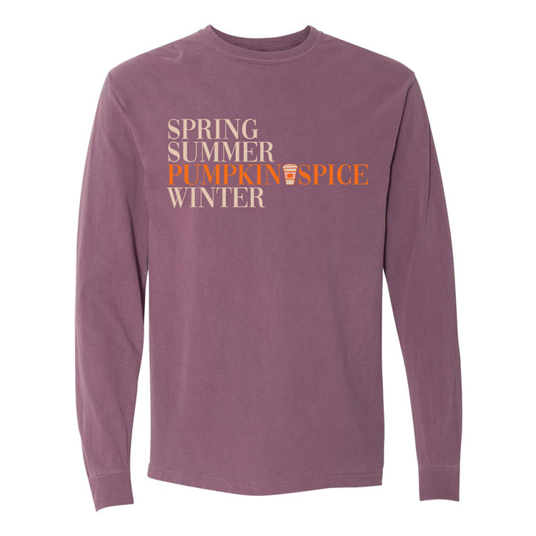 Pumpkin Spice Season Comfort Colors Long Sleeve T-Shirt