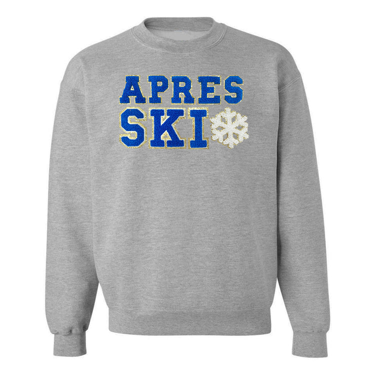 Apres Ski Letter Patch Crewneck Sweatshirt