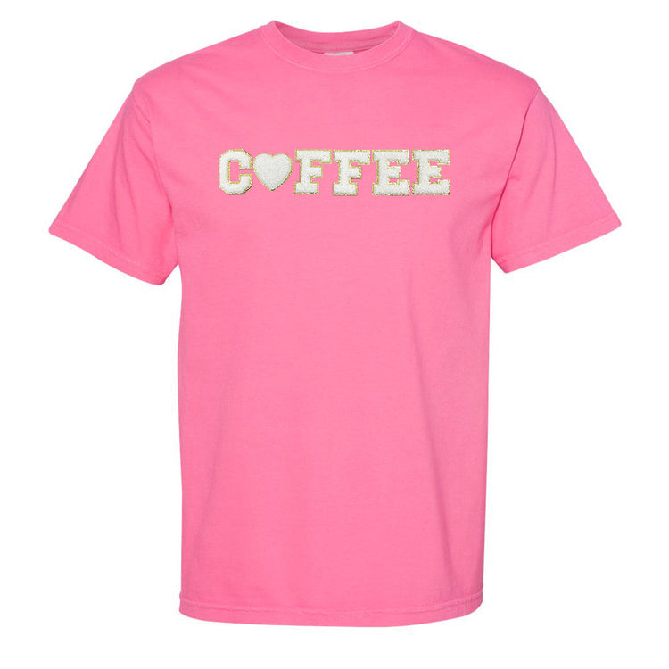 Coffee Heart Letter Patch Comfort Colors T-Shirt