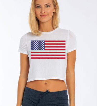 Ladies 'American Flag' Crop Top