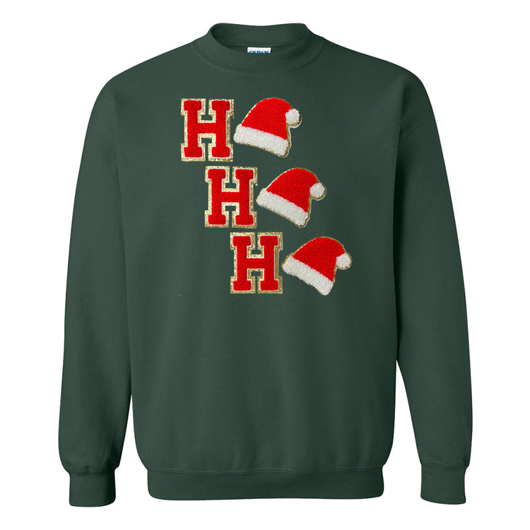 Ho Ho Ho Santa Letter Patch Crewneck Sweatshirt