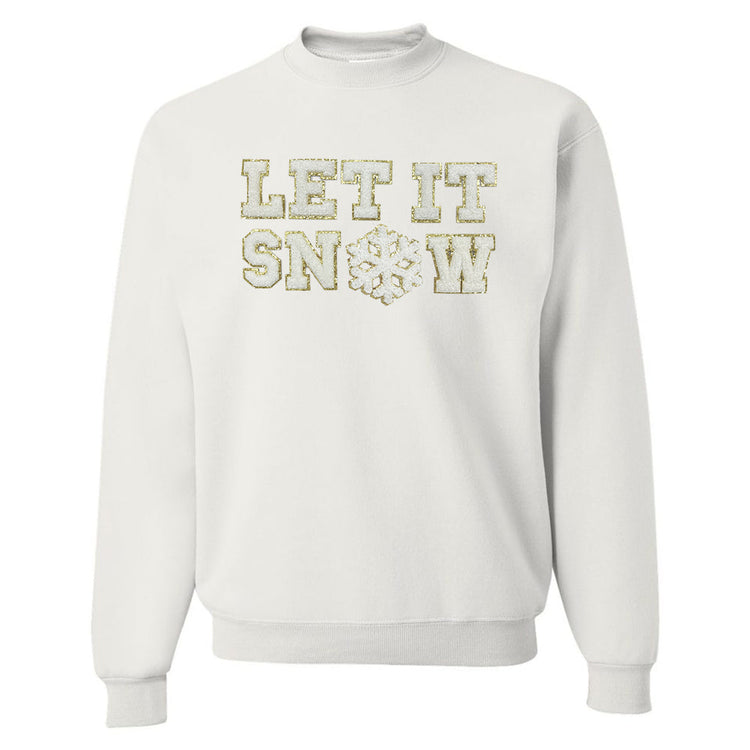 Let It Snow Letter Patch Crewneck Sweatshirt
