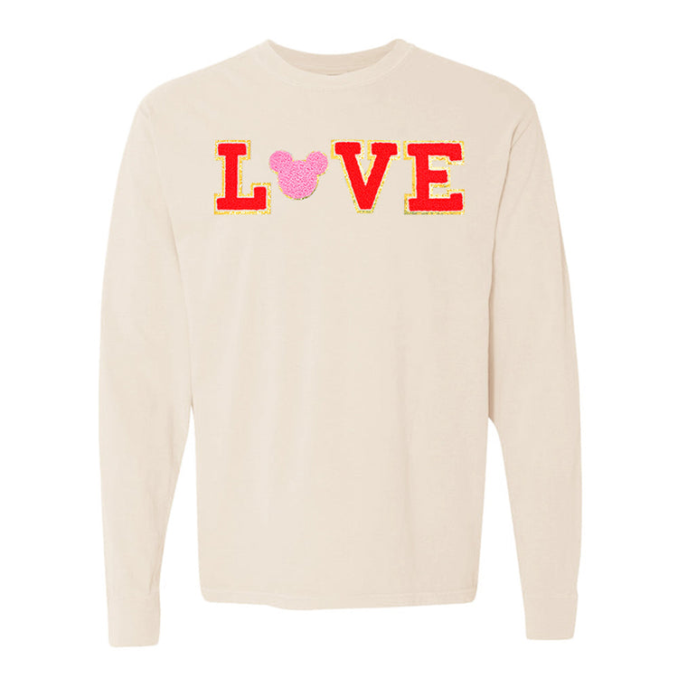 Mickey Love Letter Patch Long Sleeve T-Shirt