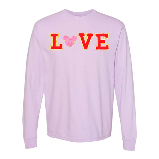 Mickey Love Letter Patch Long Sleeve T-Shirt