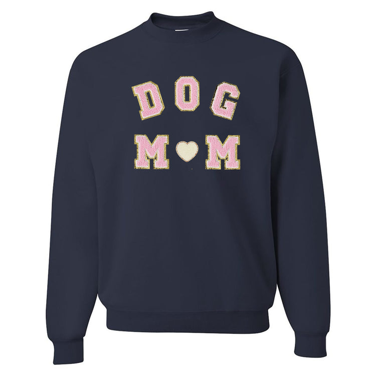 Dog Mom Letter Patch Crewneck Sweatshirt