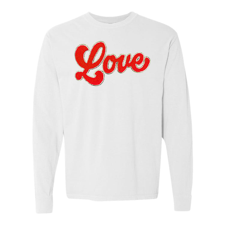 Script Red Love Letter Patch Long Sleeve T-Shirt