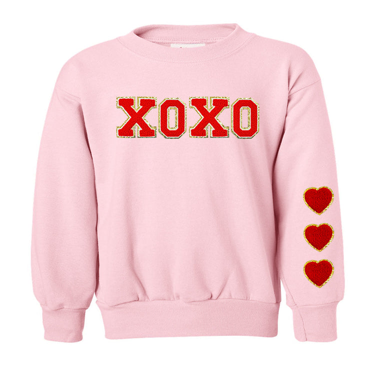 Kids XOXO Red Letter Patch Crewneck Sweatshirt
