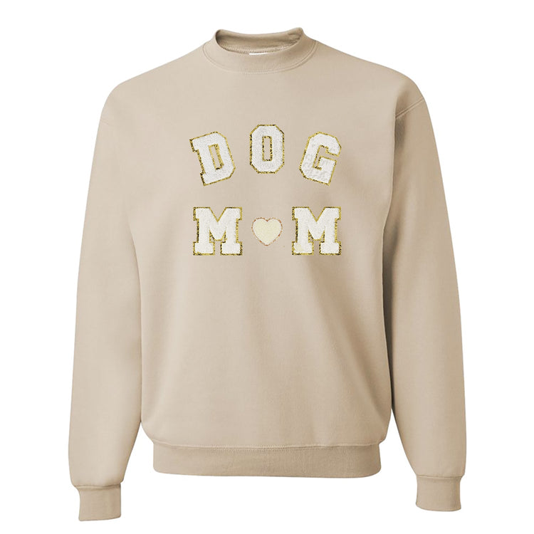 Dog Mom Letter Patch Crewneck Sweatshirt