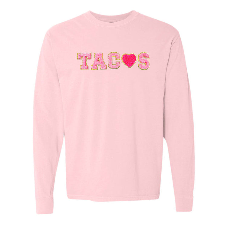 Tacos Letter Patch Long Sleeve T-Shirt